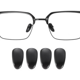 HARFINGTON 2 Pairs Eyeglass Nose Pad 4mm Thickness PVC Anti-Slip Glasses Nose Grips Imitation Pure Titanium Glasses Nose Pads for Plastic Frames Glasses Sunglasses, Black