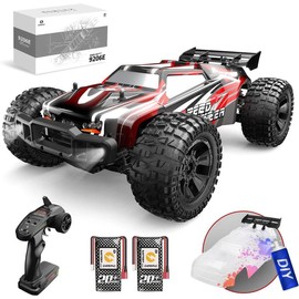 DEERC 9206E 1:10 Scale Large RC Car with 48+ KM/H Speed, 2 Rechargeable Batteries, All Terrain 4WD, Durable Design for Remote Control Drift RC