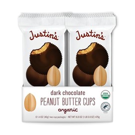 Justin's JUSTIN'S Organic Dark Chocolate Peanut Butter Cups, 12 Pack (2 cups each)