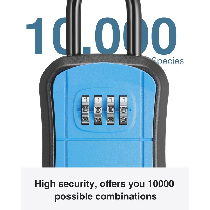 Puroma Key Lock Box, Portable Combination Lockbox Wall-Mounted Key Storage