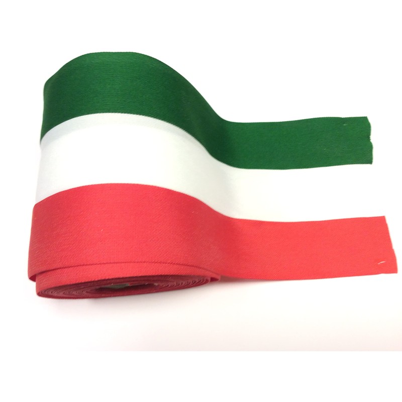 Stoffband Italia Tricolore 10 cm x 10 m, grün, weiß