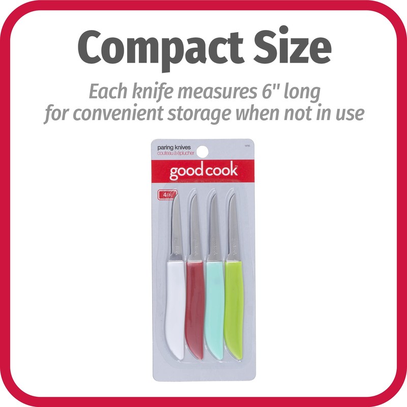 GoodCook Everyday Paring Knife Set, 4pk