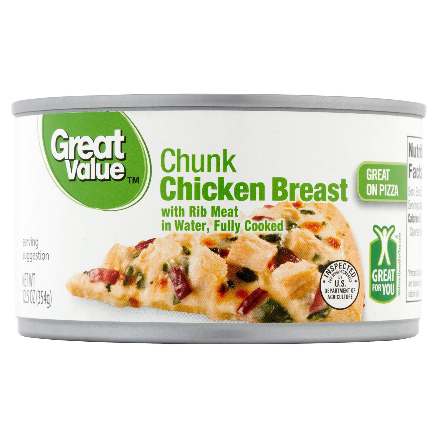 PACK OF 4 - Great Value Fully Cooked Chunk Chicken Breast with Rib Meat ...