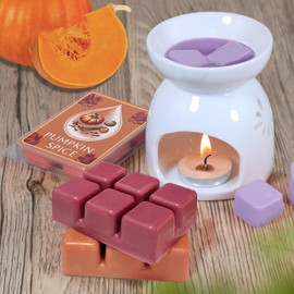 Soy Wax Melts Wax Cubes Strong Scent Scentsy Wax Melts Variety Fragrance Melts for Vanilla, Lavender, Apple Cinnamon, Citrus, Ocean Breeze, Caramel, Sandalwood, Pumpkin Spice Spa Yoga Relaxing Bath
