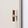 Set of 2 Brass and Black Walnut Curtain Parts Tassel