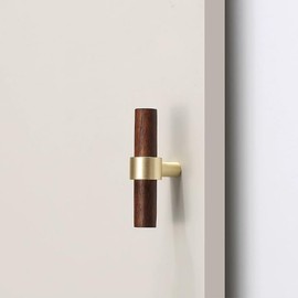 Set of 2 Brass and Black Walnut Curtain Parts Tassel Robin Living Room Bedroom