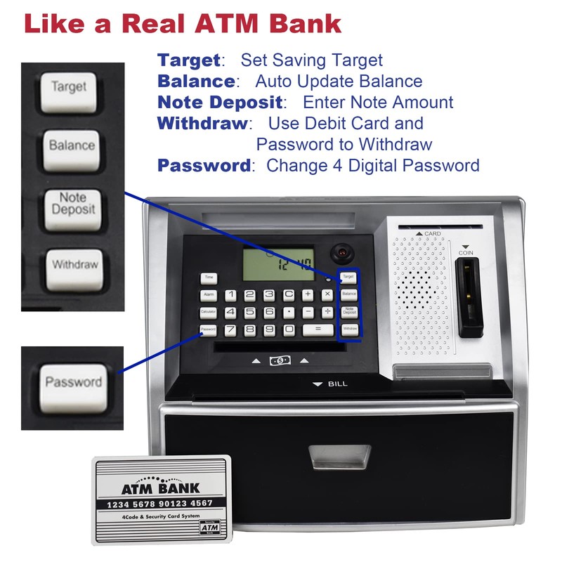 Lyght ATM Piggy Bank for Real Money, Cool Stuff Gift