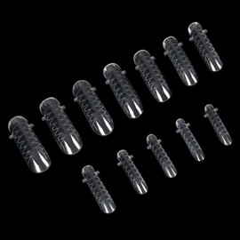 KADS Nail Tips 12 Sizes/10PCS Dual Nail Foam UV Gel Acrylic Nail Art Solid Transparent (Size 2)