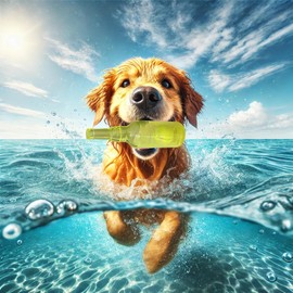 letsgetfun Wine Bottle Dog Toy, Fun Interactive Cute Squeaky Dog Toys with Tennis Ball Inside, Ideal for Large/Medium/Small Dogs to Fetch Games and Bonding Time, Not for Heavy Chewers, Large-Yellow