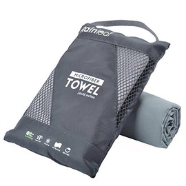 Rainleaf Microfiber Towel Perfect Travel & Sports &Beach Towel. Fast Drying - Super Absorbent - Ultra Compact. Suitable for Camping, Backpacking,Gym, Beach, Swimming,Yoga,Gray,30 X 60 Inches