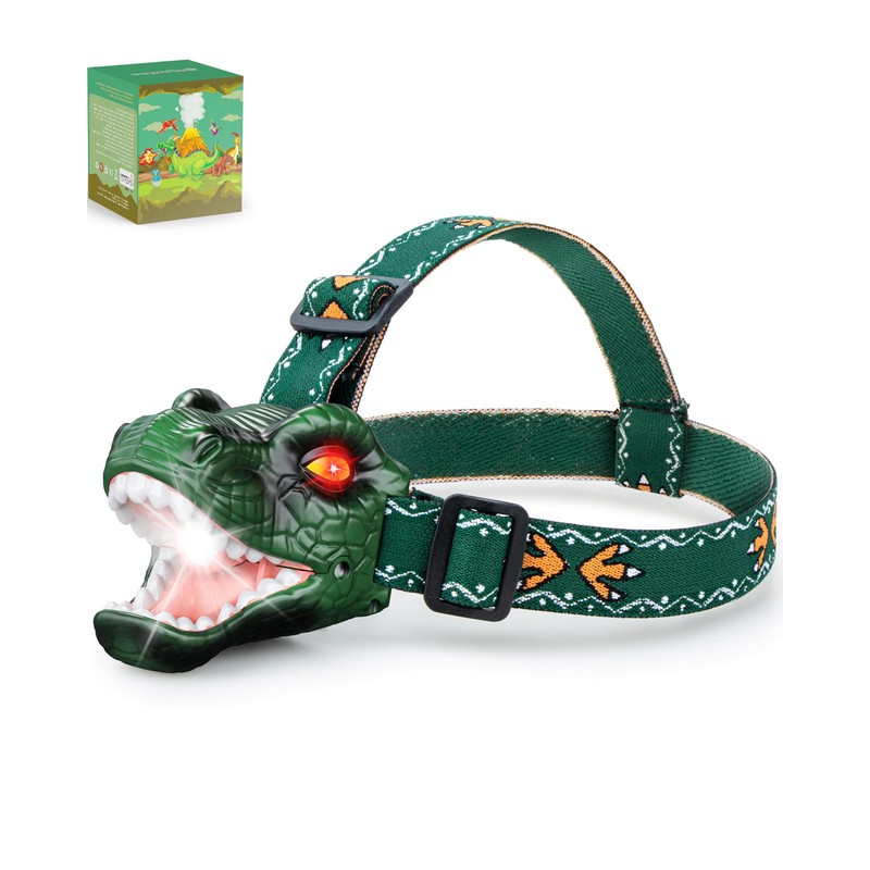Niovexium LED Dinosaur Headlamp for Kids, Children's Toy Flashlight T-Rex