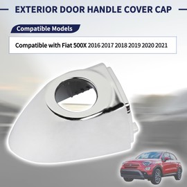 Magimaker 6AQ85SZ0AA,Front Left Driver Side Silver Exterior Door Handle Cap Compatible with Fiat 500X 2016 2017 2018 2019 2020 2021 Replace 735627135 Front Outer Door Handle Cap