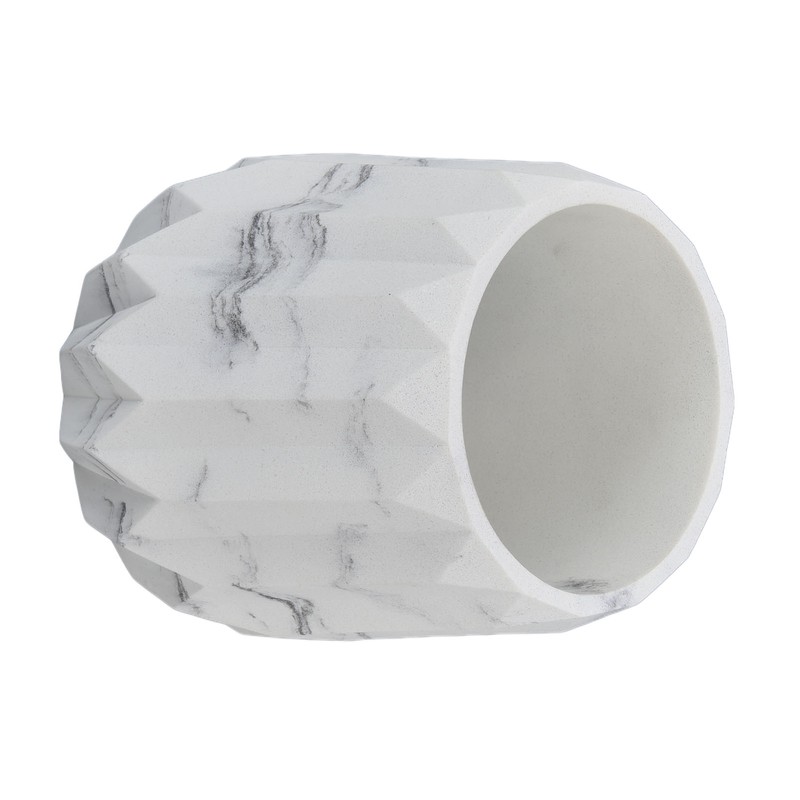 Makeup Brush Holder Durable Glossy Resin Large Capacity Modern Design