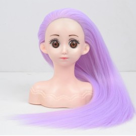 Mannequin Head with Hair 16" Cosmetology Mannequin Head to Practice Hairstyles Doll Head Training Head for Hairdresser