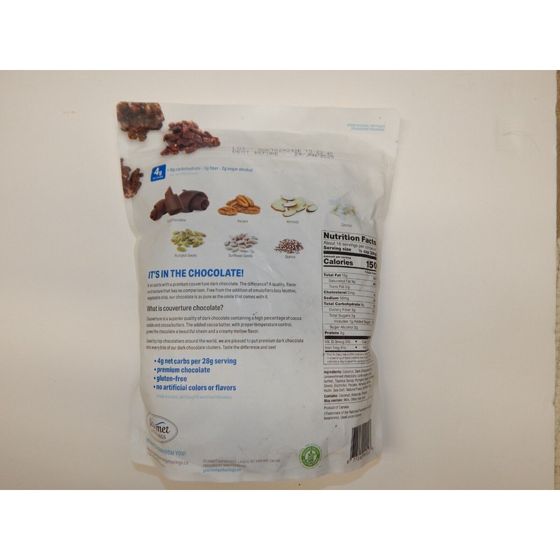 Gourmet Gatherings Dark Chocolate Keto Clusters 16 oz.