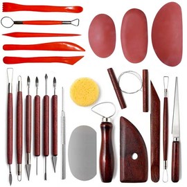 Langqun Clay Sculpting Tools,23Pcs Pottery Tools Kit, Polymer Clay Tools,Pottery Ribs, Air Dry Clay Tools for Sculpting, Modeling, Carving, Modeling