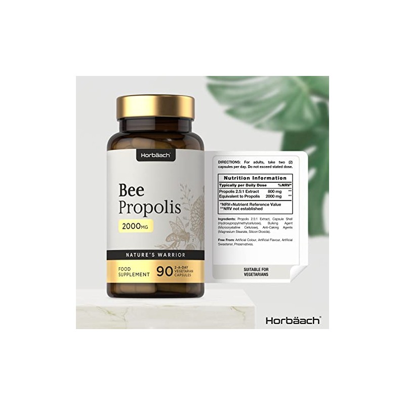 Bee Propolis Capsules | 2000mg | 90 Vegetarian Capsules |