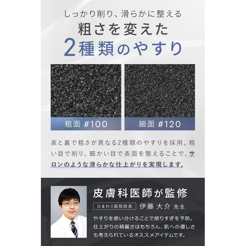 PremiumBLACK Heel Exfoliating Dermatologist Joint Men's Coarse/Fine Double-Sided Heel File