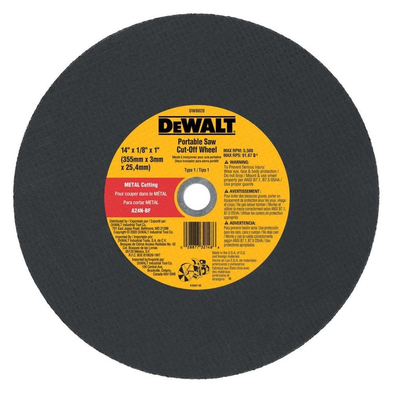 DEWALT DW8021 14 x 1/8 x 20mm Metal Portable Saw
