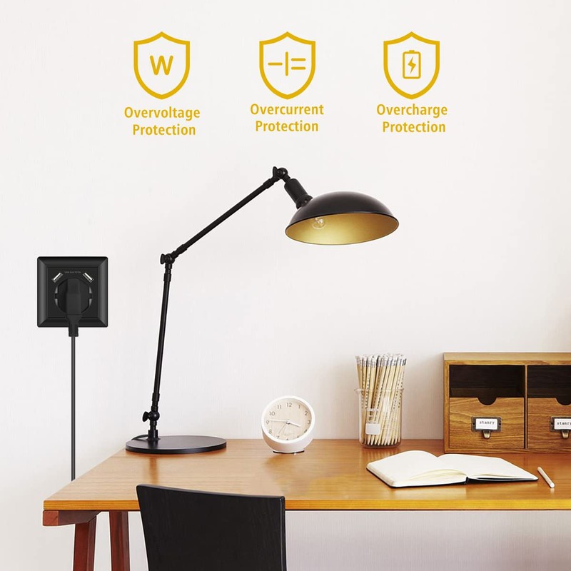 Sasudose Sockets with USB, black