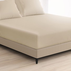 Cosy House Collection 1500 Series Fitted Sheet - Single Deep Pocket Fitted Bottom Sheet - Ultra Soft - Cool & Breathable - Wrinkle, Stain, Fade Resistant Bed Sheet (Cal King, Cream)