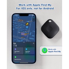Yipoyilo Smart Air Tracker Tag, Item Tracker Key Finder Compatible with Apple Find My (iOS Only), Left Behind Remind, 4 Lanyards, for Key Bag and More 4 Pack Black