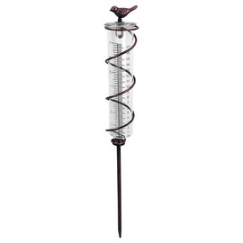 Bird Rain Gauges,Simple Rain Gauge,Lawn Decorations Ornament,Falling Measuring Instrument,Rain Gauge with Metal Stake,for Outdoor,Garden,Lawn,Backyard