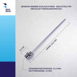 BenBow Inner Hose White - Replacement Part for Air Cleaning Gun - Durable & Compatible with PRO Blue and Black Storm Series