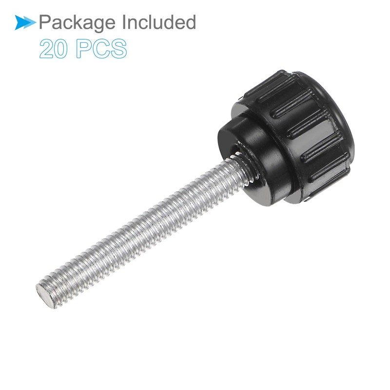 CoCud Knurled Thumb Screws, M4 Thread 30mm Thread Length, Plastic