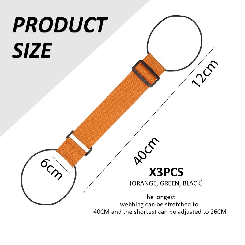 VEHYEGOI 3 Pack Elastic Luggage Straps, 40cm x 6cm, Orange,