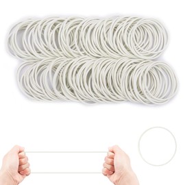 Rubber Bands 38mm Rubber Bands 400 Pieces White Thick Natural Rubber Bands Heavy Duty Strong Rubber Bands for Tie Dye Hair Pens Crab Catapults Bills Bank Paper