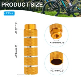 PATIKIL Aluminum Alloy Stripe Bike Pegs Fit 3/8 inch Axles, 2 Pack Anti-Skid lead Foot Bicycle Pegs Back Seat Stands for BMX Mountain Bike Cycling Rear Stunt Pegs, Yellow