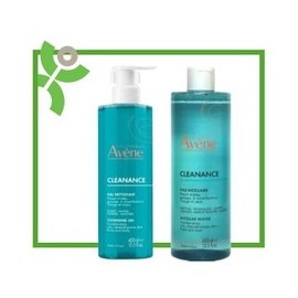Avene Cleanance Soapless Gel Cleanser, 400ml & Cleansing Make Up Removing Water, 400ml (774  & 315)