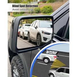 Heated Mirror Glass Driver Side Fit for Chevy Silverado GMC Sierra 1500 2019-2024, Rearview Mirror with Blind Spot Detection Replace 84309707 GM1324160