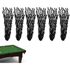 6Pcs Billiards Mesh Bag, Billiards Table Pocket, Pool Table Pockets Snooker Table Pockets, Pool Table Net Pouch Durable Cotton Accessories Billiard Net Bag Snooker Pocket for Sports Pool Halls(Black)
