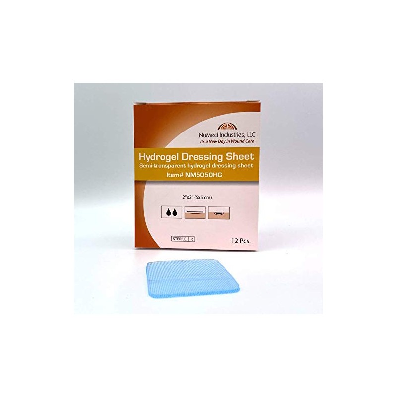 NuMed Hydrogel Dressing Sheet 2x2 12/Box