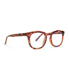 DIFF Reading glasses for Women, Lightweight Oversized Readers Rowan 2.5 designer blue light glasses with magnification, Amber Tortoise