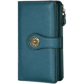 Travelambo Women's Wallet RFID Blocking Trifold Clutch Large Capacity Credit Card Holder Travel Purse