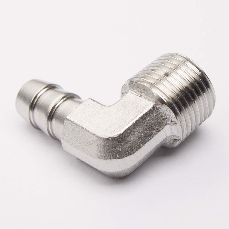 LTWFITTING 90 Degree Elbow Stainless Steel 316 Barb Fitting 3/8"