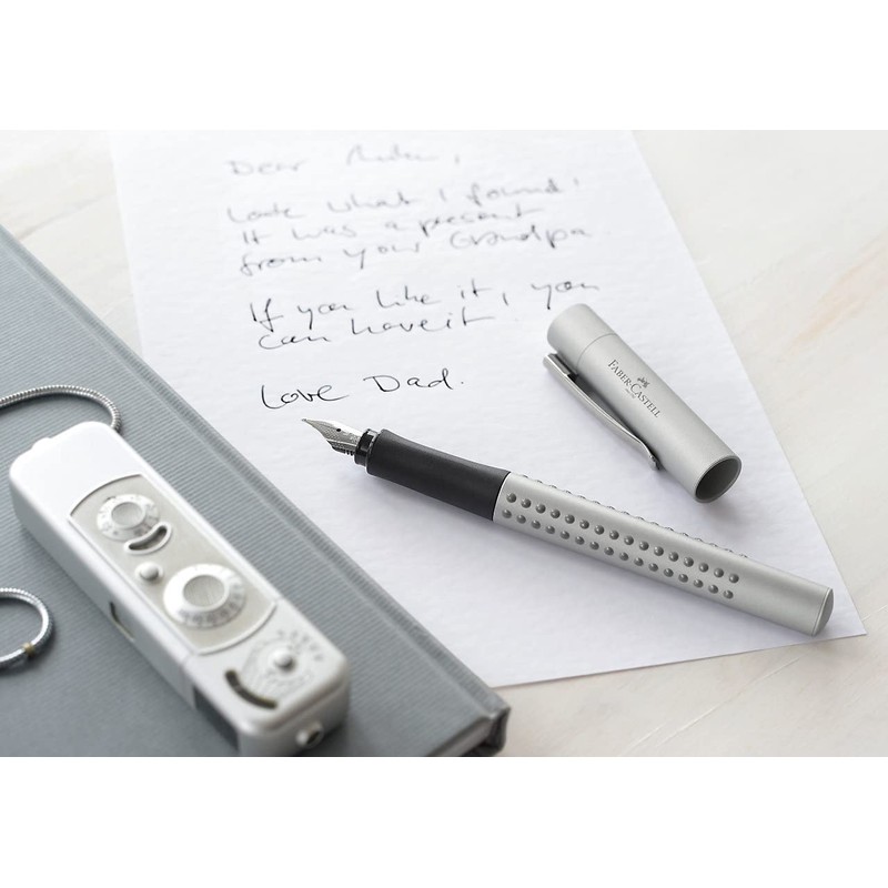 Faber-Castell 140905 Fountain Pen Grip 2011 Nib B Silver