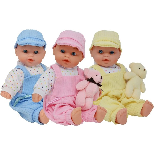 Triplet Baby Dolls - Toy Baby Doll Accessories Gift Set for Toddler and Girls They Will Love - Triplets Doll Set Includes Girl and Boy Doll