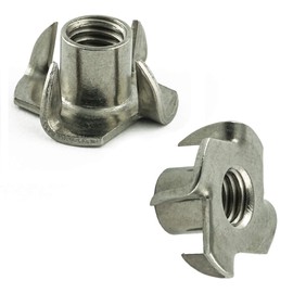 M6 (10 pieces) drive-in nuts with thread for wood, stainless steel VA A2 V2A, impact nuts, rustproof AGBERG