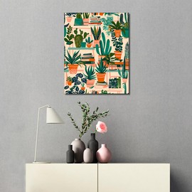 TISHIRON Plants Paint by Numbers Adults, Botanical Adult Painting by Numbers Kits, Green Leaf DIY Acrylic Painting by Numbers Kits on Canvas, Oil Painting Kits 40 x 50 cm (Frameless)