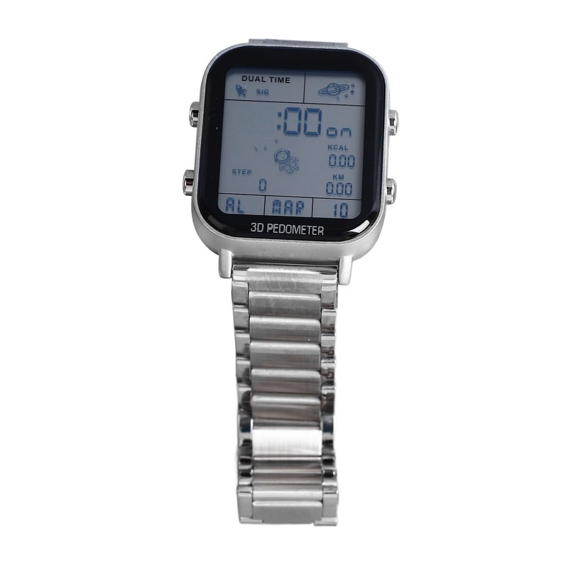 Men Led Digital Watch Creative Square Waterproof Backlight Pedometer Sports