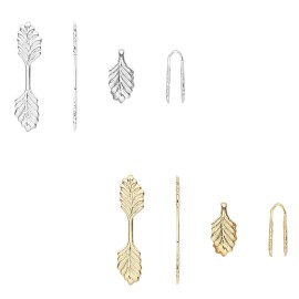Bedazzlinbeads 6 Fold 22mm Long Leaf Shaped Glue On Bail Jewelry Findings for Charms Pendants - Gold Plated