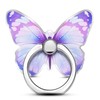 TACOMEGE Purple Metal Cell Phone Ring Butterfly Holder, Finger Kickstand
