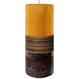Badan Frankincense & Myrrh Scented Pillar Candle (4"x9.5" Round) Extra Tall …