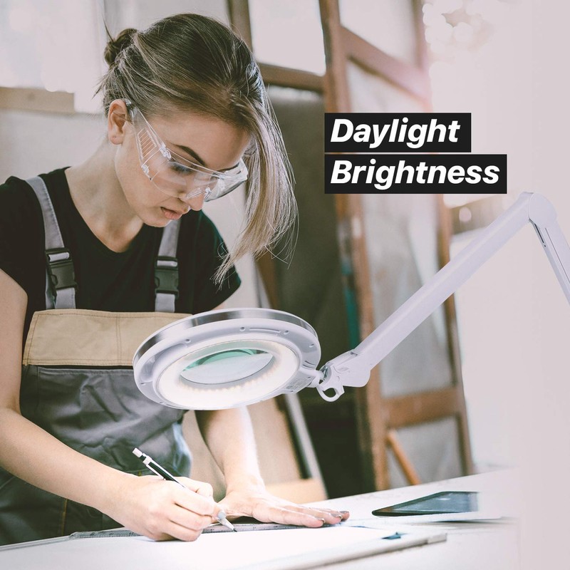 Brightech LightView Pro Magnifying Desk Lamp, 2.25x Light Magnifier with