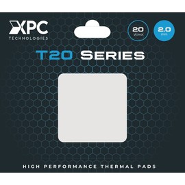 XPC High Performance 20W/mK Thermal Pad T20 Series, 100 x 100mm, White, 0.5mm to 3.5mm Thickness, Non-Conductive for GPU, Electronics, Computer Parts (2.00mm)