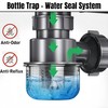 1-1/2"×1-1/2" Clear Removable Bottle Trap, P-Trap Replacement, Easy Cleaning, for